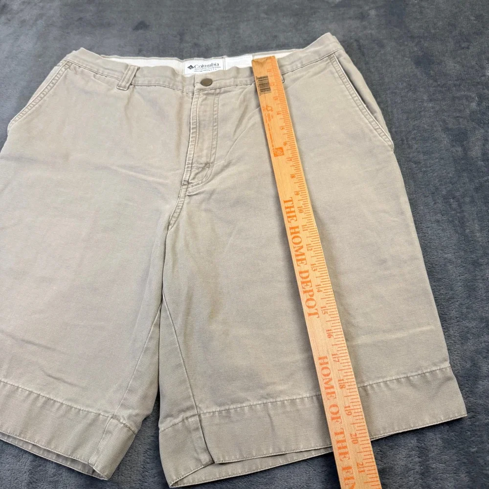 Columbia Chino Shorts Mens 34 Khaki Cotton Outdoor Casual Regular Fit